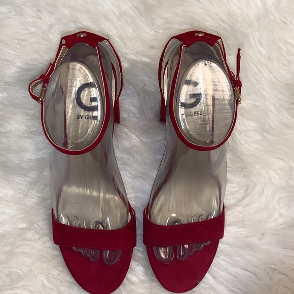 Red G by Guess Heels Sz 7.5 - Picture 6 of 8